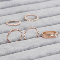 European And American Jewelry Rose Gold Stackable Diamonds Set Of Five Sets Of Rings BohemiaJ - Fun Gifts & More