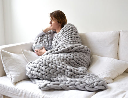 Nordic Thick Wool Hand-woven Blanket - Fun Gifts & More