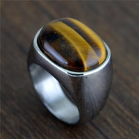 Personality Tiger Eye Men's Titanium Steel Ring - Fun Gifts & More