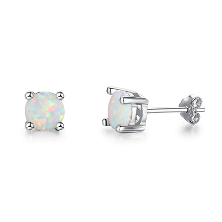 Fashionable And Simple 6mm Sterling Silver S925 Earrings - Fun Gifts & More