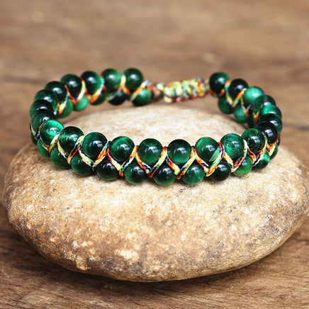 Hand-woven Adjustable Tiger-eye Bracelet - Fun Gifts & More