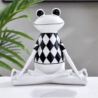 Yoga Frog Figurines Meditation Animal Ornaments Resin Statue Living Room Bedroom Interior Decor Office Home Decoration - Fun Gifts & More