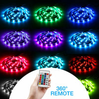 4x50CM USB 5V RGB LED Strip Background Light Remote Kit For TV Computer Lamp