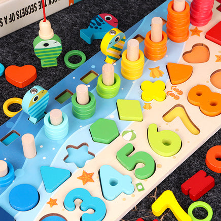 Educational Wooden Toys for Kids Board Math Fishing Count Numbers Matching Digital Shape Match Early Education Toy - Fun Gifts & More