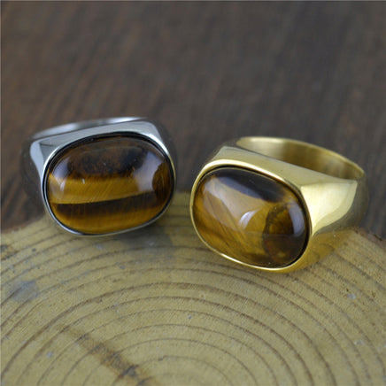 Personality Tiger Eye Men's Titanium Steel Ring - Fun Gifts & More