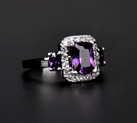 Korean jewelry purple zircon micro-inlay ring - Fun Gifts & More