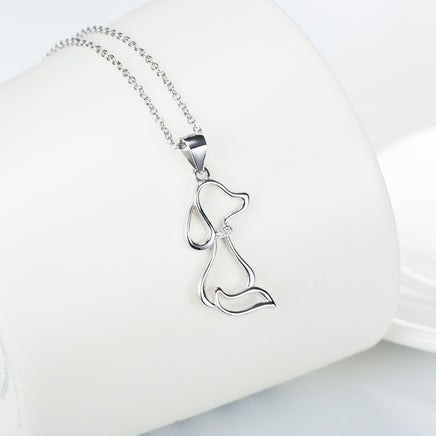 Ladies 925 Sterling Silver Jewelry Dog Necklace - Fun Gifts & More