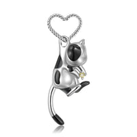 Cute 3D Cow Cat S925 Sterling Silver Necklace Girl Cute Forest Animal Necklace - Fun Gifts & More