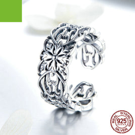 Vintage Flower Ring Silver 925 Sterling Silver Ring - Fun Gifts & More