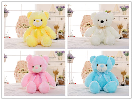 Creative Light Up LED Teddy Bear Stuffed Animals Plush Toy Colorful Glowing Christmas Gift For Kids Pillow - Fun Gifts & More