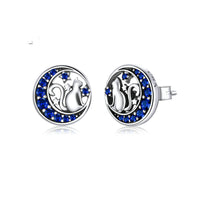 Moon Cat S925 sterling silver earrings - Fun Gifts & More