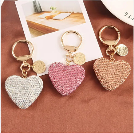 Creative Fashion Rhinestone Heart Keychain Pendant - Fun Gifts & More