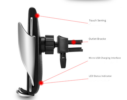 Car Wireless Charger 10W Induction Car Fast Wireless Charging With Car Phone Holder S5 - Fun Gifts & More