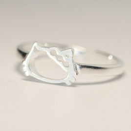 Cute Cat Sterling Silver Ring Korea - Fun Gifts & More