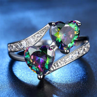 Purple double heart zircon ring - Fun Gifts & More