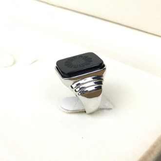 Black Onyx Men's Silver Ring - Fun Gifts & More