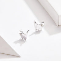 S925 cat earrings in sterling silver - Fun Gifts & More