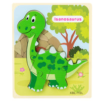 Baby Wooden Cartoon Dinosaur 3D Puzzle Jigsaw for Kids Montessori Early Learning Educational Puzzle Toys - Fun Gifts & More