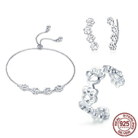 Sterling silver ring cute pet paw print - Fun Gifts & More