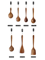 Thailand Teak Natural Wood Tableware Spoon Ladle Turner Long Rice Colander Soup Skimmer Cooking Spoons Scoop Kitchen Tool Set - Fun Gifts & More