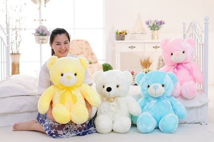 Creative Light Up LED Teddy Bear Stuffed Animals Plush Toy Colorful Glowing Christmas Gift For Kids Pillow - Fun Gifts & More