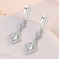 Stylish Sterling Silver Diamond Earrings - Fun Gifts & More