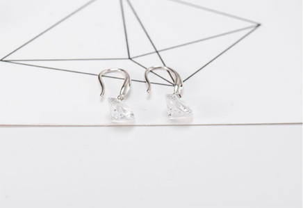 Sterling silver diamond zircon earrings - Fun Gifts & More