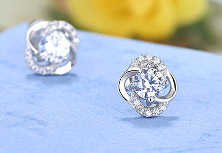 925 sterling silver flower earrings - Fun Gifts & More