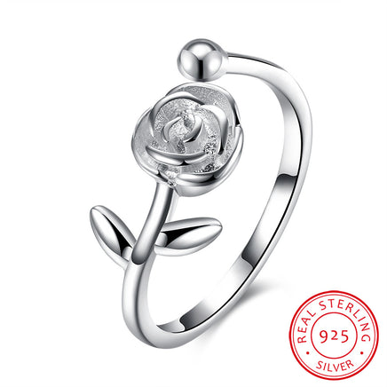 Beautiful rose tail ring sterling silver ring - Fun Gifts & More