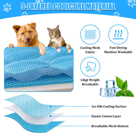 Pet Cooling Mat Cool Pad Cushion Dog Cat Puppy Blanket For Summer Sleeping Bed Dog Cooling Bed Pet Cooling Mat - Fun Gifts & More