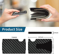 Carbon Fiber Blocking Slim Money Clip RFID Card Holder Metal Men Wallet Gift - Fun Gifts & More