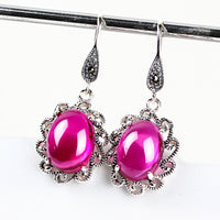 Vintage S925 Sterling Silver Sapphire Earrings - Fun Gifts & More