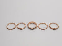 European And American Jewelry Rose Gold Stackable Diamonds Set Of Five Sets Of Rings BohemiaJ - Fun Gifts & More