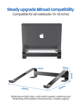 Laptop Stand Aluminium Portable Removable Laptop Rise Ventilated Detachable Ergonomic Laptop Holder - Fun Gifts & More