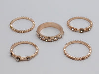 European And American Jewelry Rose Gold Stackable Diamonds Set Of Five Sets Of Rings BohemiaJ - Fun Gifts & More