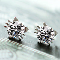 Cat Face S9265 Sterling Silver Stud Earrings - Fun Gifts & More