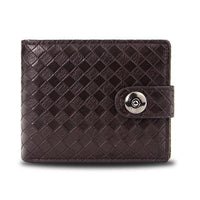 Men's Retro Woven Pattern Leather Wallet - Fun Gifts & More