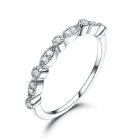 925 Sterling Silver Simple Silver Diamond Fashion Ring - Fun Gifts & More