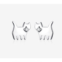 S925 cat earrings in sterling silver - Fun Gifts & More