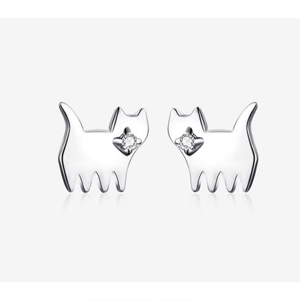 S925 cat earrings in sterling silver - Fun Gifts & More