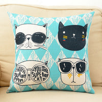 Cute cat pillowcases 45 cm x 45 cm