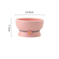 Pet Cat High Foot Neck Protector Ceramic Water Bowl