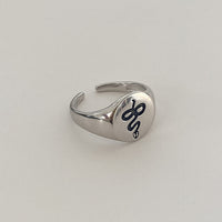 Sterling Silver Element Carved Ring - Fun Gifts & More