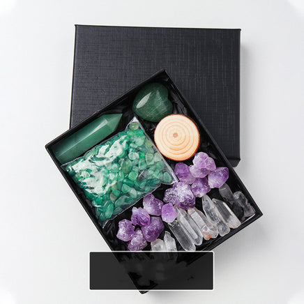 Natural Crystal Rough Pillar Crushed Stone Gift Set - Fun Gifts & More