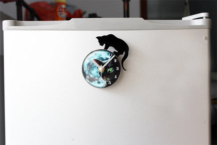 Mystic Cat Fridge Magnetic Clock - Fun Gifts & More