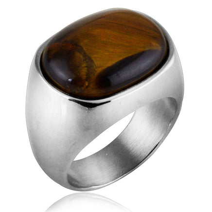 Personality Tiger Eye Men's Titanium Steel Ring - Fun Gifts & More