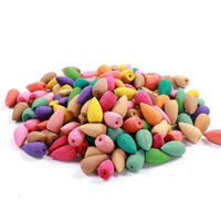 100Pcs Backflow Incense Cones Burner Heavy Smoke Waterfall Buddhism Smoke Cones - Fun Gifts & More