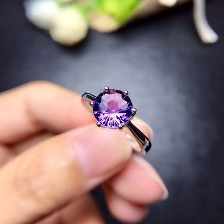 Lady Purple Zircon Six Prong Ring - Fun Gifts & More