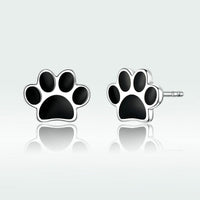 Sterling silver cute paw print earrings - Fun Gifts & More