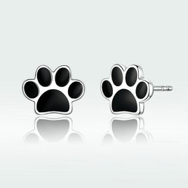 Sterling silver cute paw print earrings - Fun Gifts & More